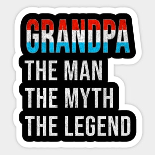 Grand Father Luxembourgish Grandpa The Man The Myth The Legend - Gift for Luxembourgish Dad With Roots From  Luxembourg Sticker